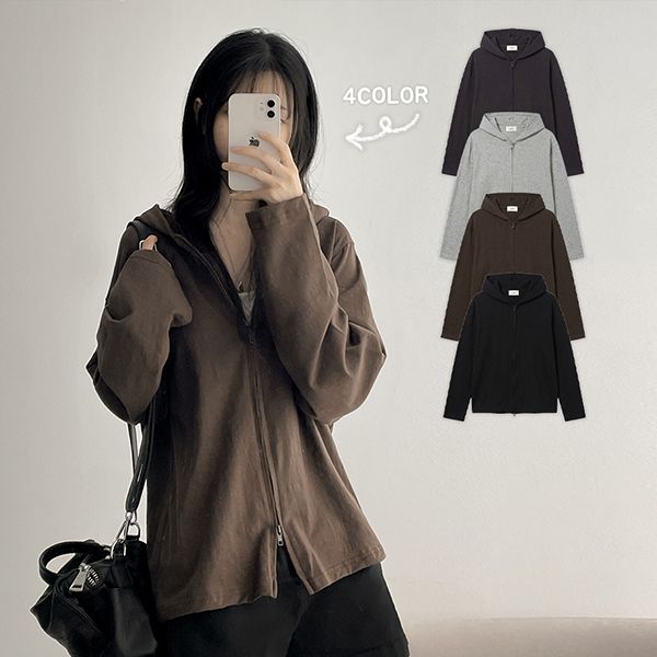 hijjoo(ハイチュー)の「スラブフーディージップアップ (4 colors)(トップス)」