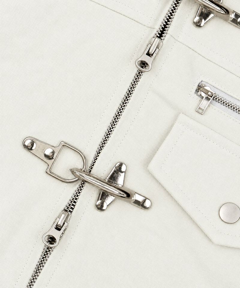 Fireman Buckle Crop Jacket - Ivory
