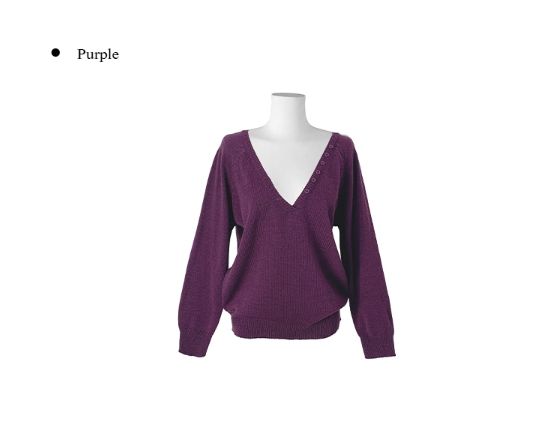 Nubi Deep V-Neck Loose Fit Layered Button Knit