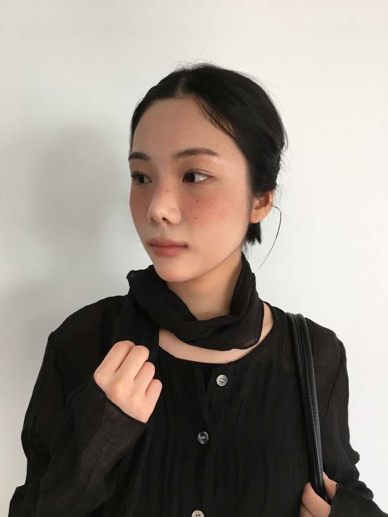 Sia Wrinkle Blouse + Scarf (2color)