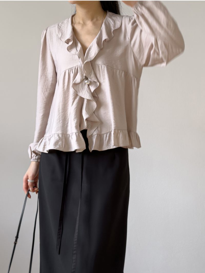 Pansy Frill V-Neck Blouse