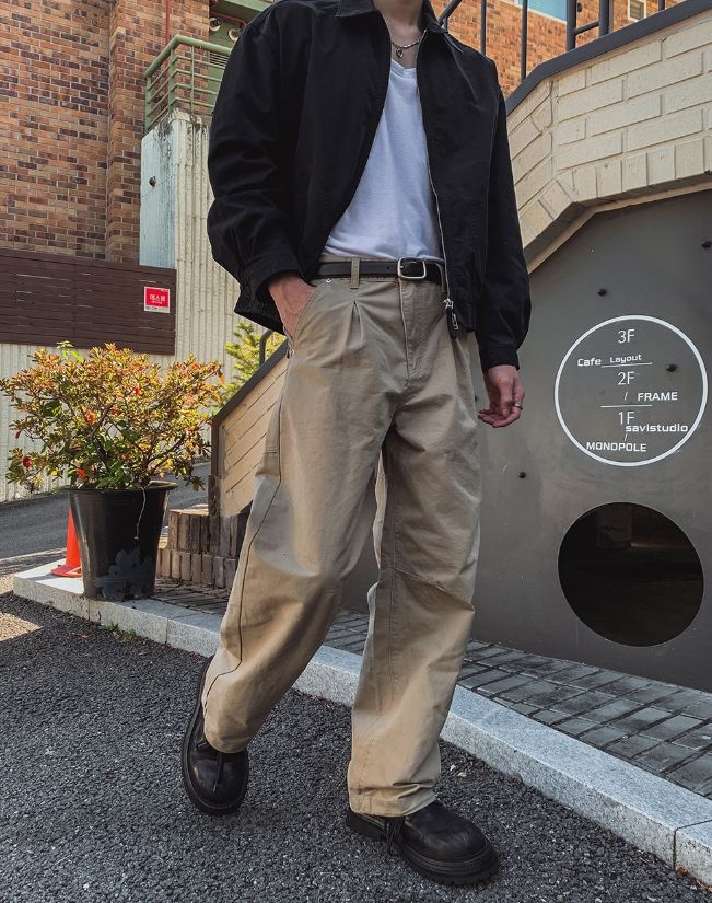 Norton Pintuck Washed Wide Cotton Pants