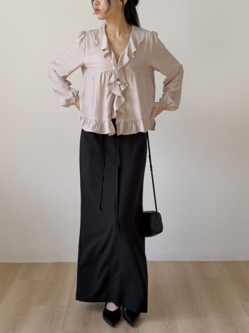 Pansy Frill V-Neck Blouse