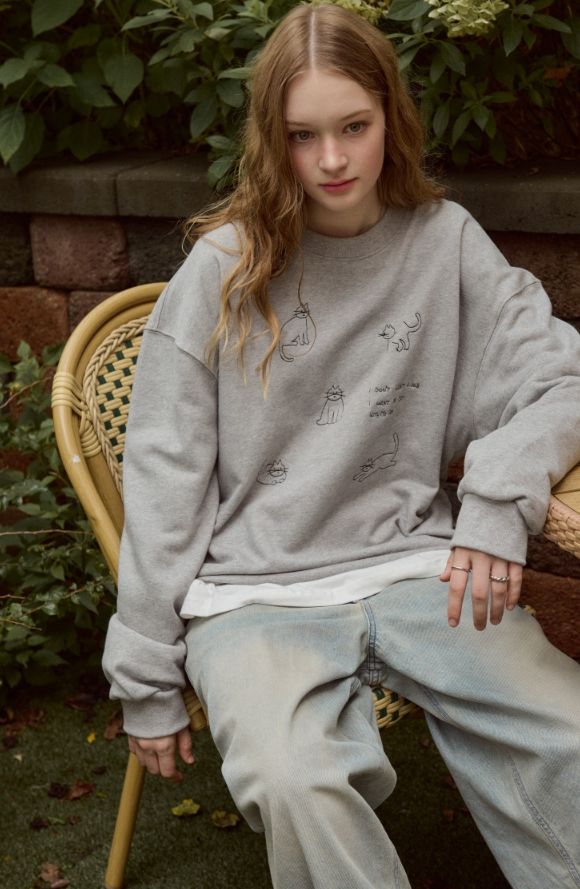 26FW★ My Kitty Embroidered Sweatshirt