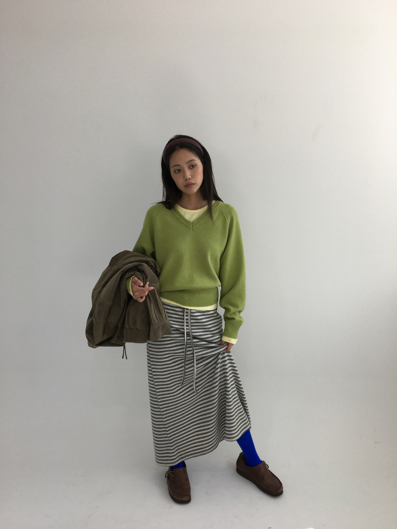 Ready striped long skirt (2color)