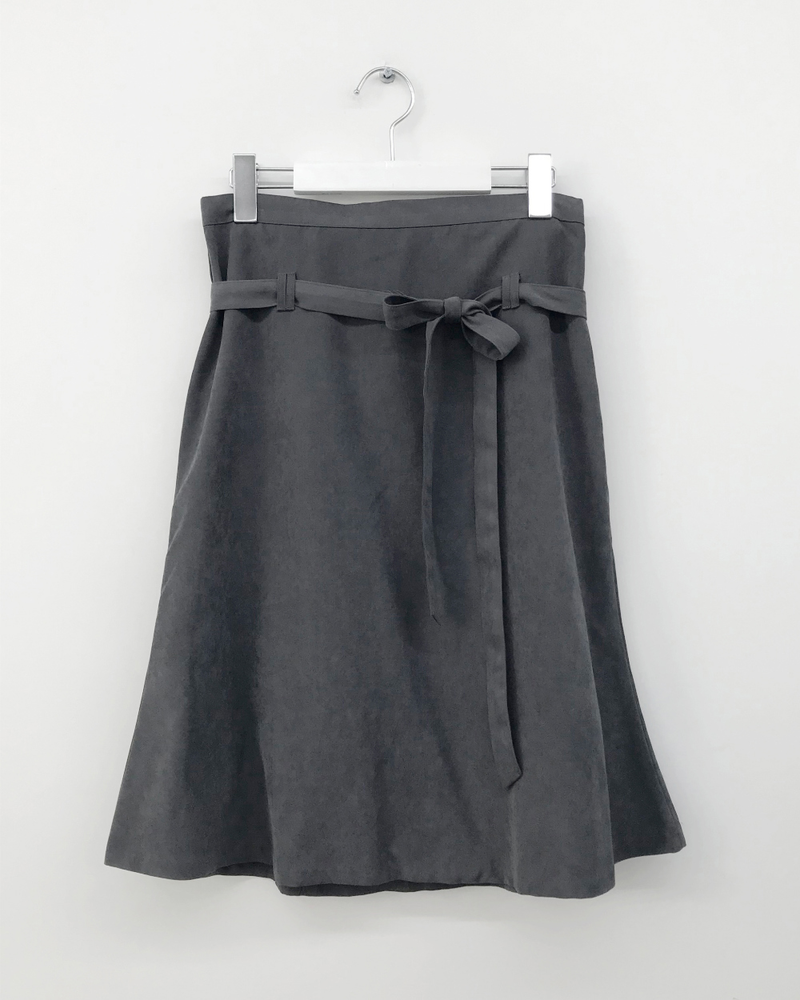 Low-tie midi skirt (2color)