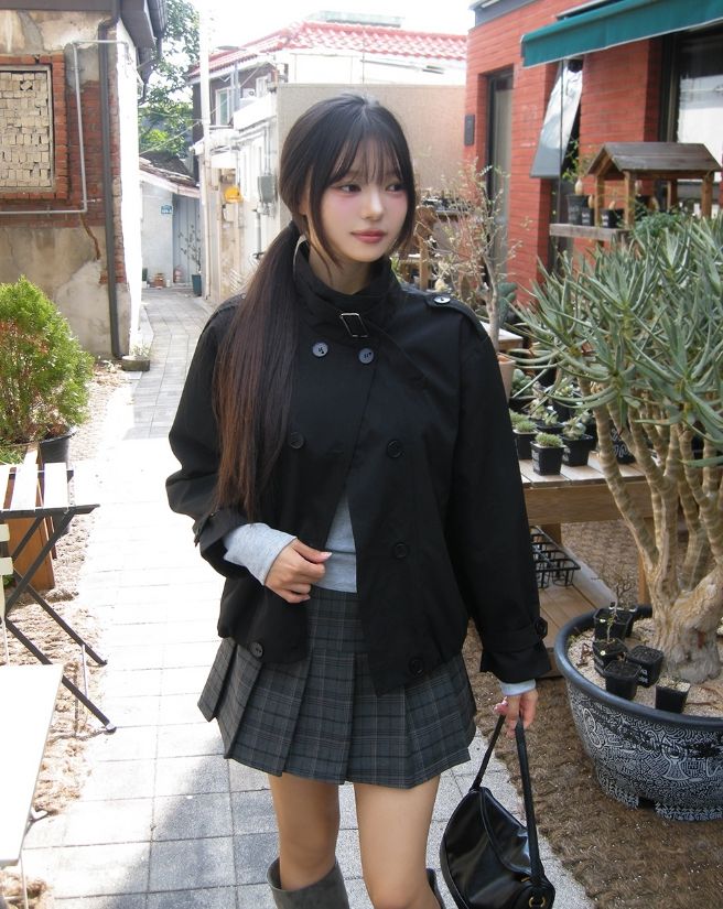 Monic High-Neck Buckle Trench Jacket