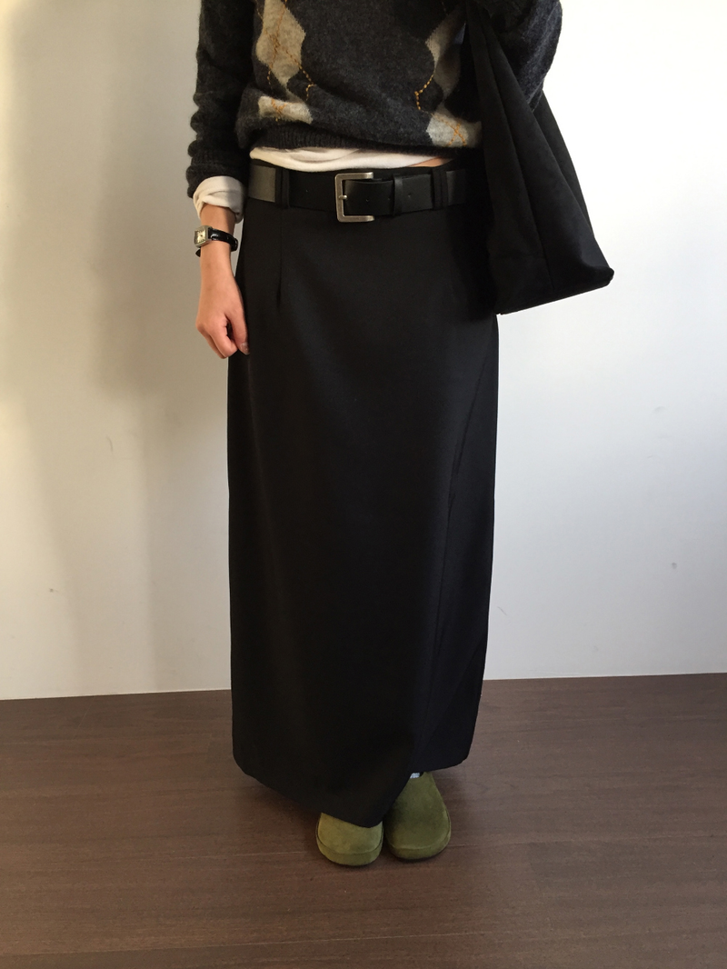 Dart maxi long skirt (2color)