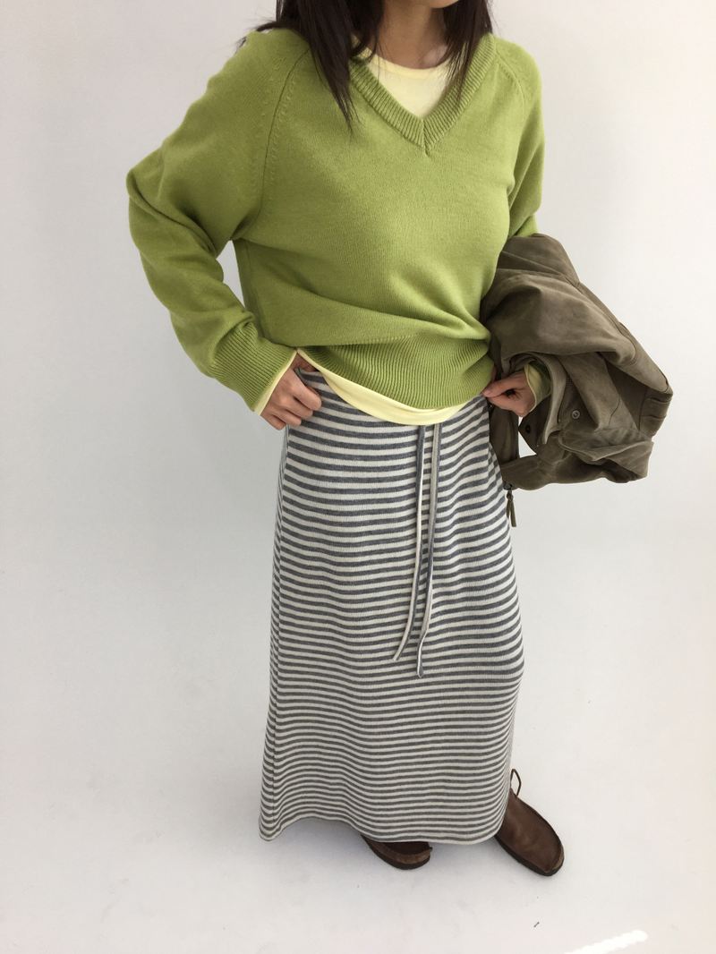 Ready striped long skirt (2color)