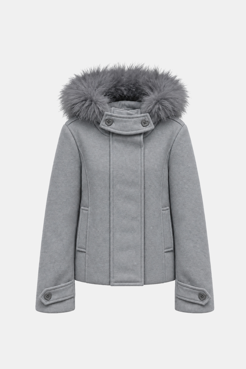 Amelia Fur Hood Short Coat