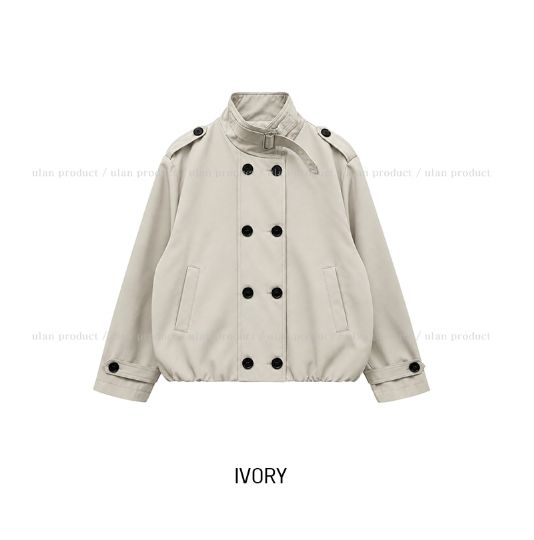 Monic High-Neck Buckle Trench Jacket