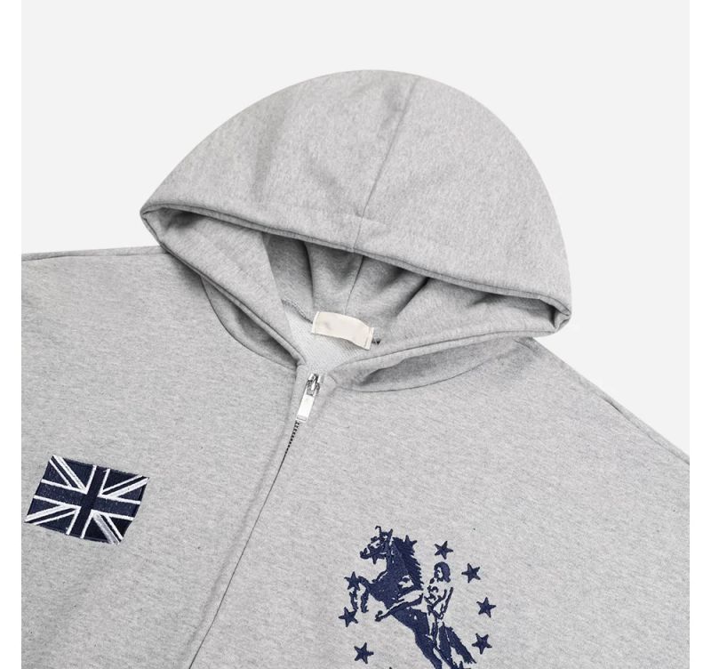 Spur Embroidery Hood Zip-up