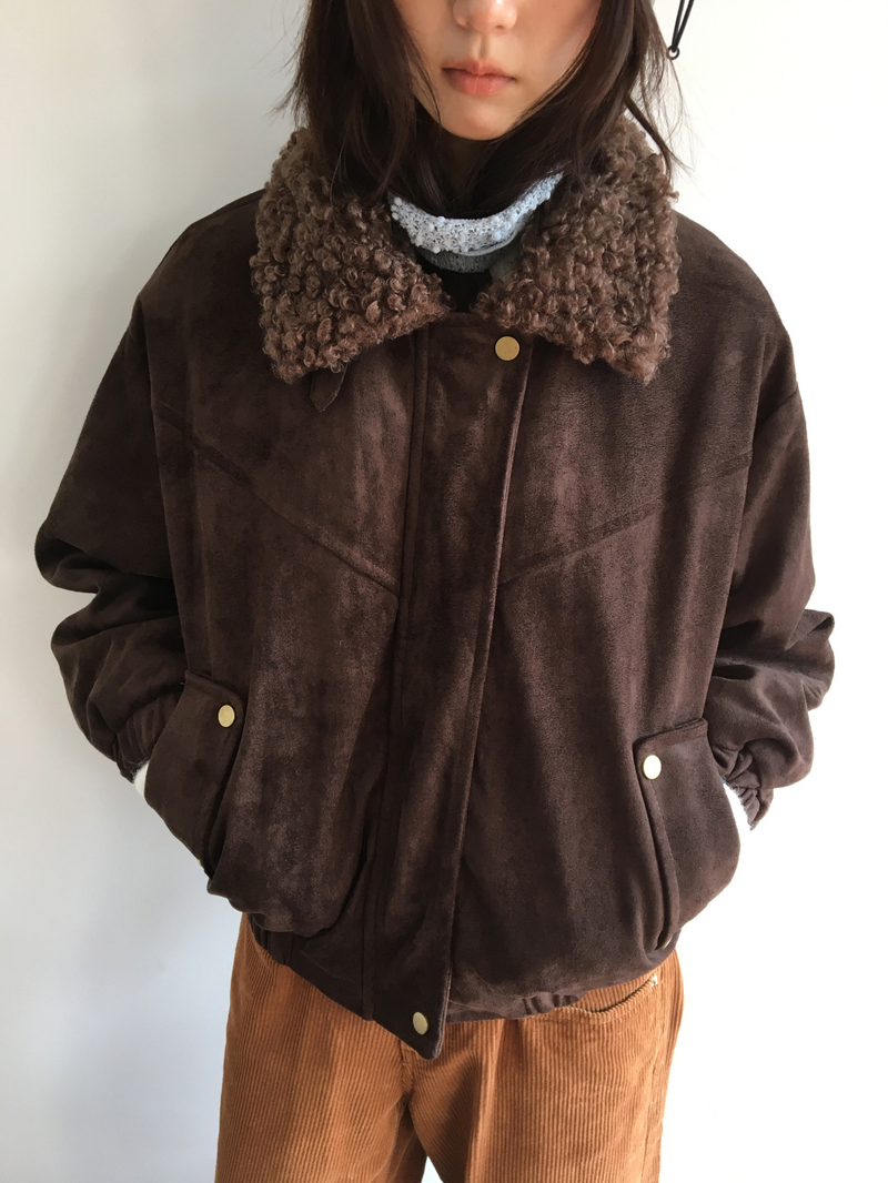Roya Suede High-Neck Blouson (3color)