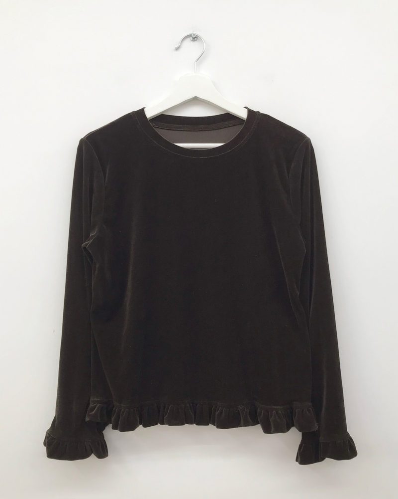frilly velvet long sleeves (4color)