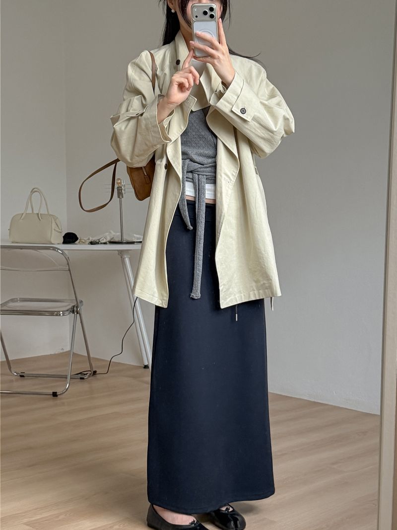 Poppy Belted Half Trench Coat