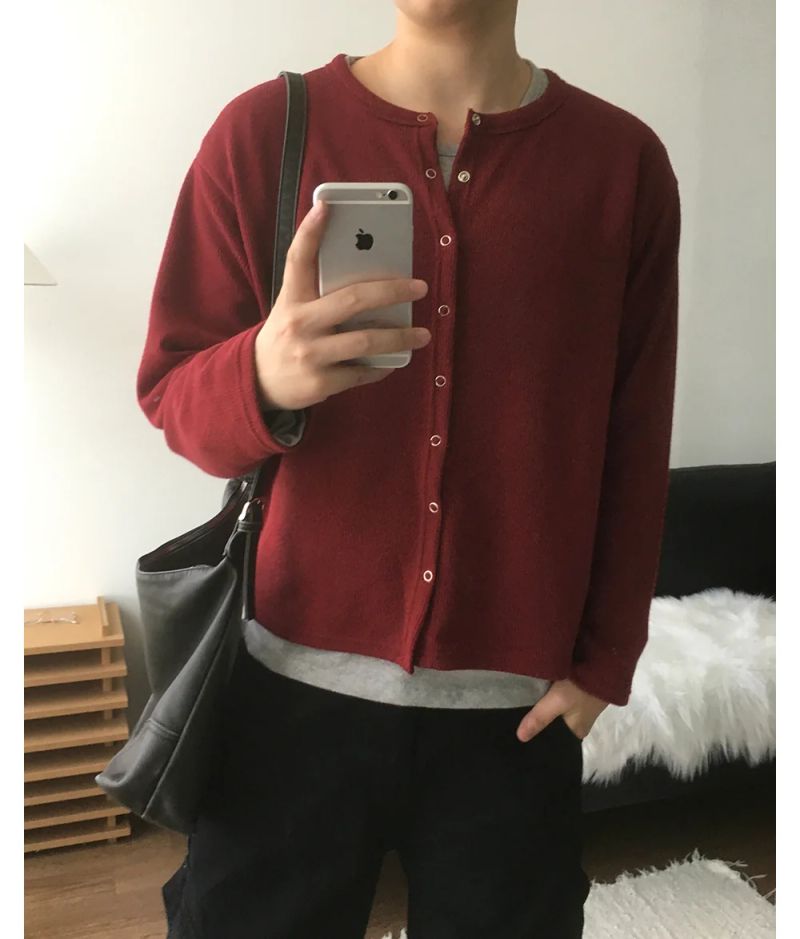 Fleck Cropped Knit Cardigan