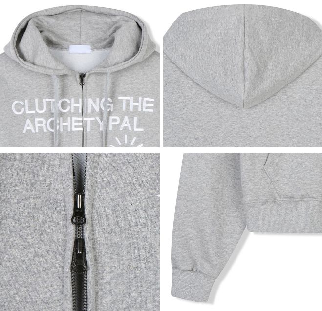 Arc Circle Embroidered Hood Zip-up