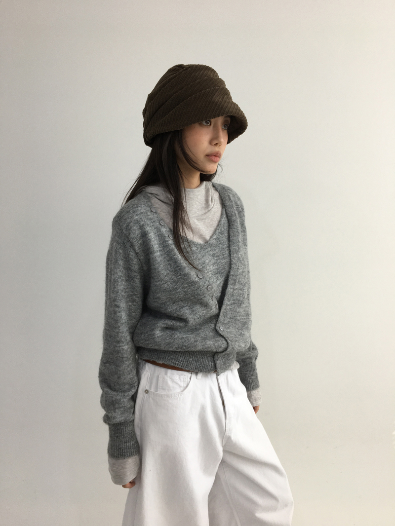 Tot Double V-Button Knit (4color)