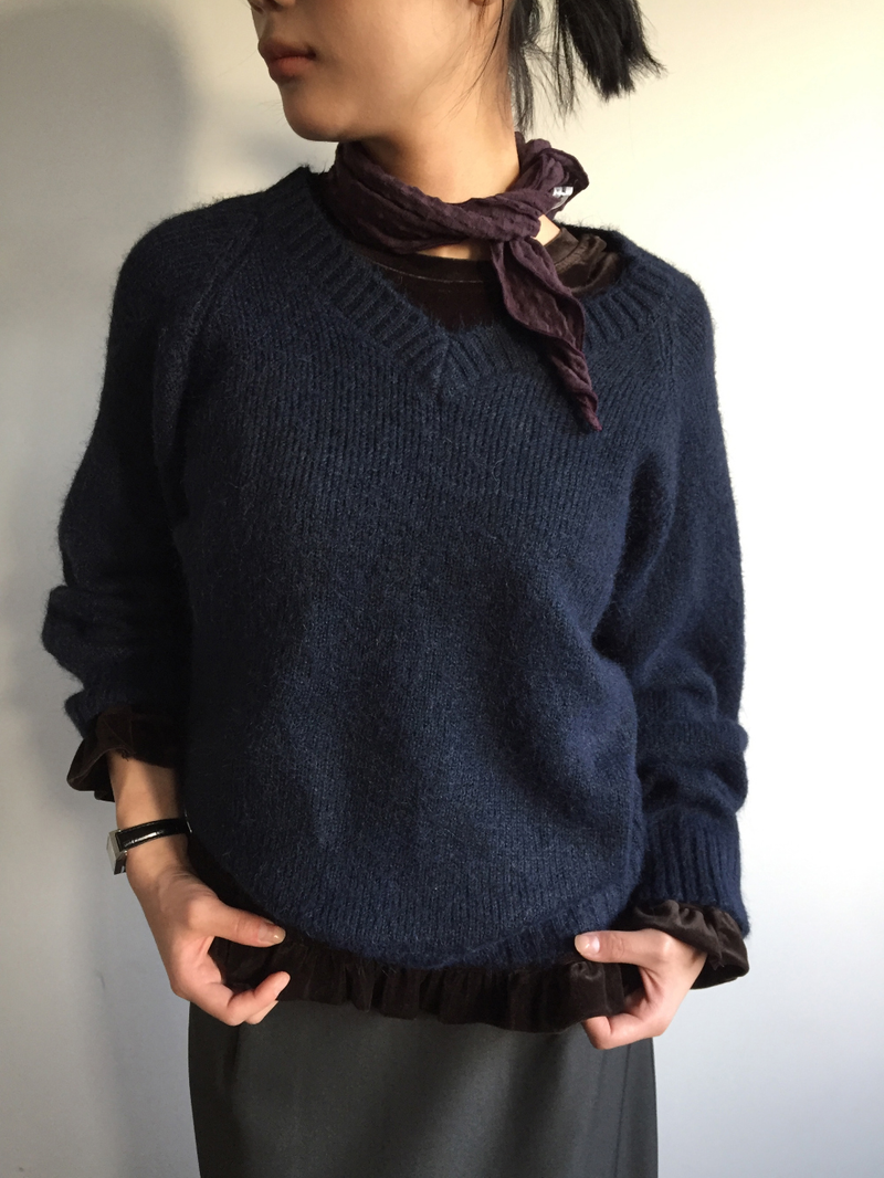 frilly velvet long sleeves (4color)