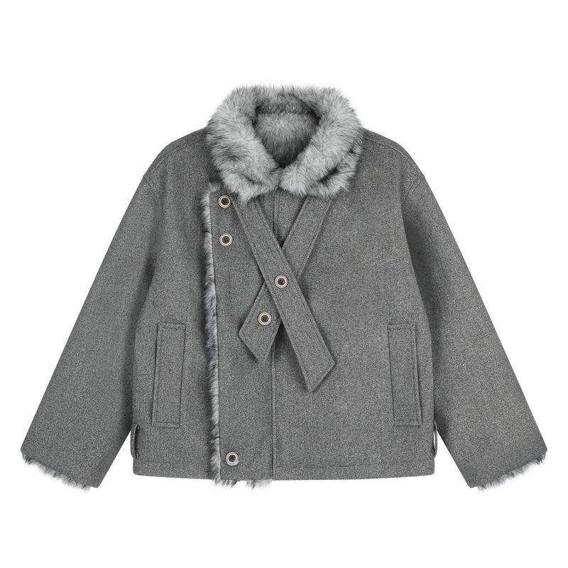 Elora Faux Fur Trim Belted Jacket