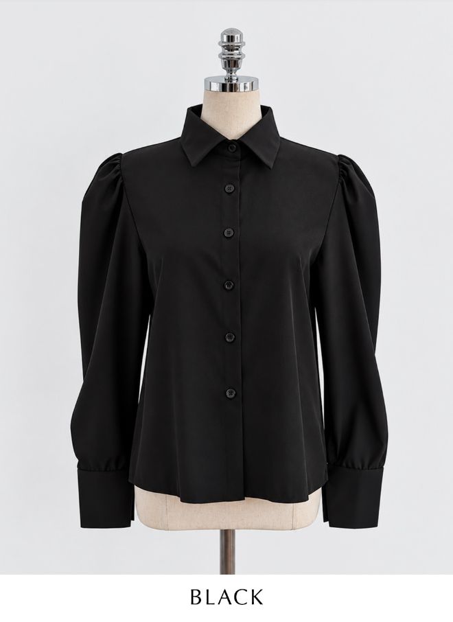 Bitten Balloon Sleeve Shirt Blouse