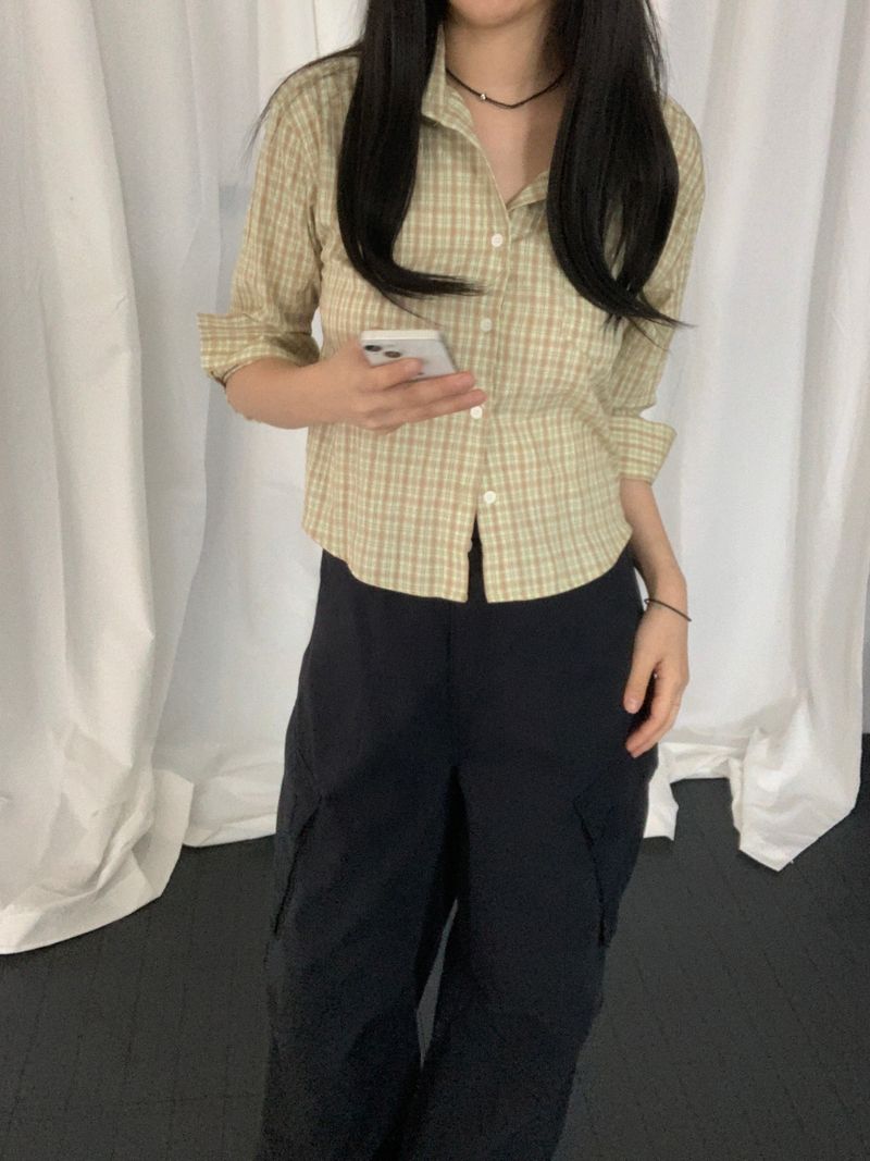 ROIA（ロイア）の「ロッキー3/4 スリーブ チェック シャツ（トップス）」