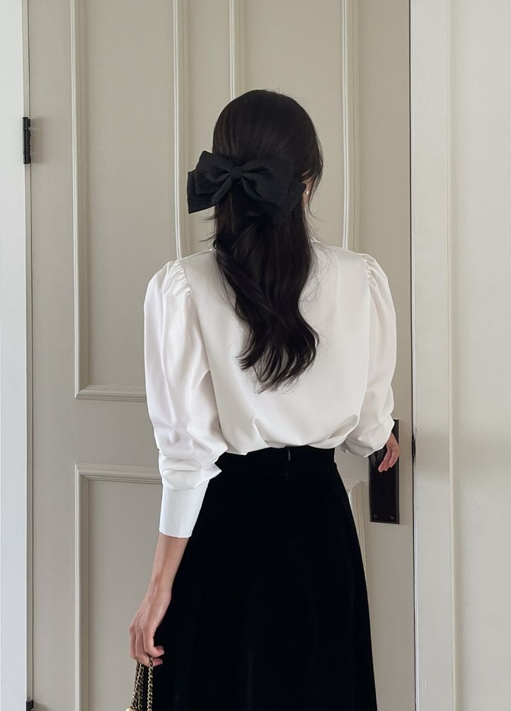 Bitten Balloon Sleeve Shirt Blouse