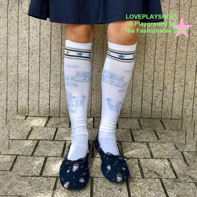 Escape Park Loveplayshop Cartoon-style Printed Star Ball Socks for Sports