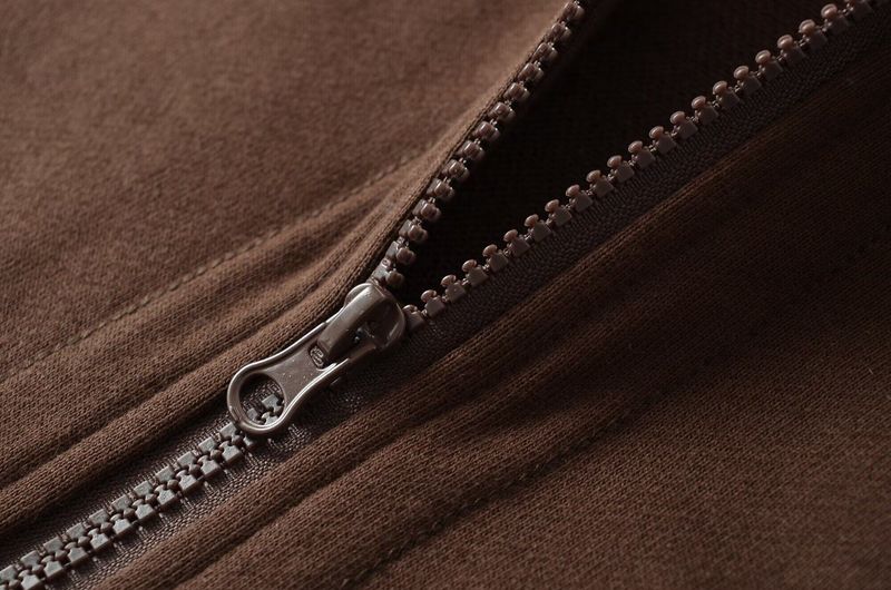 Fur-Trim Slim Hood Zip-Up