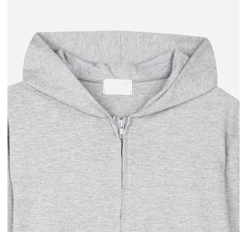 City Slub Crop Hood Zip-up