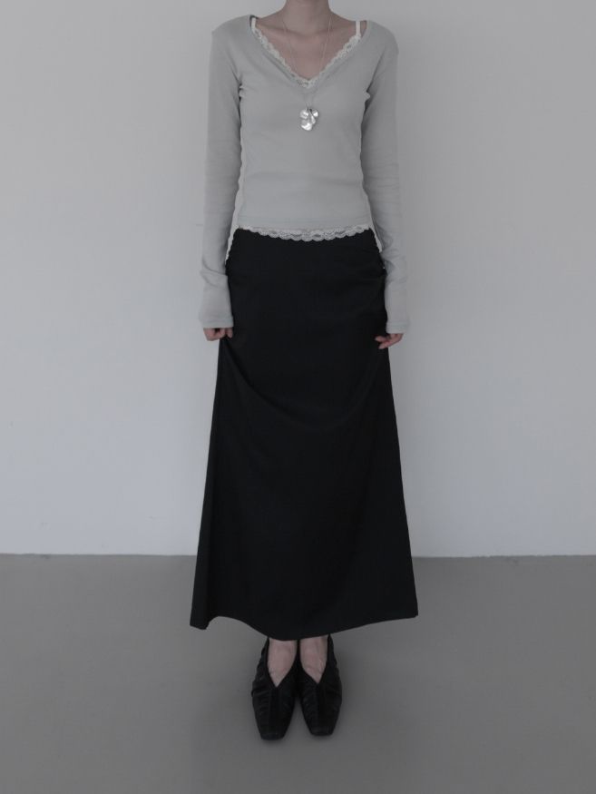 Yubeu Shirring Long Skirt
