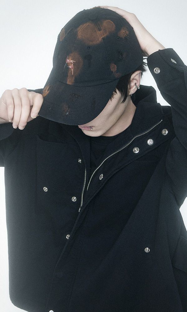 Splashed Signature logo ball cap Black