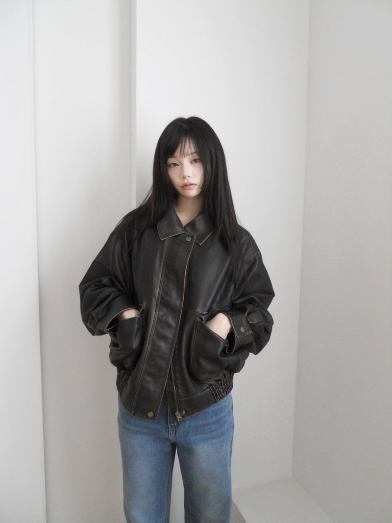 vintage leather jumper