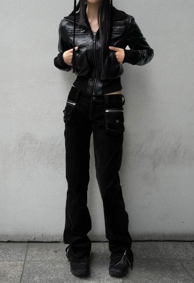 26FW★ VENOM CROP RIB LEATHER JACKET