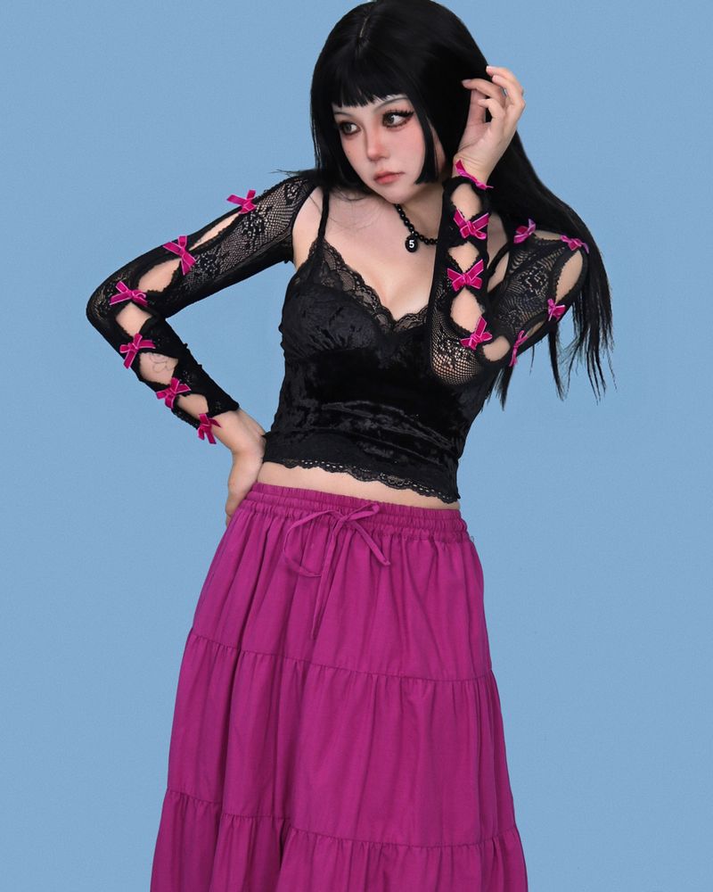 lovely ribbon mesh layered point