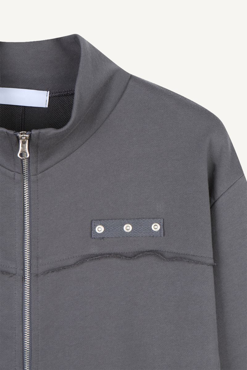 Rivet High-Neck Sweat Zip-Up