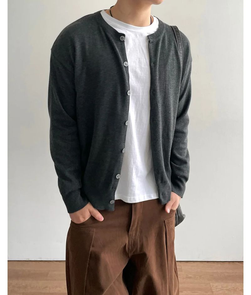 Stand Cropped Knit Cardigan