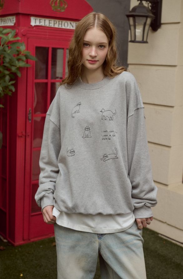 26FW★ My Kitty Embroidered Sweatshirt