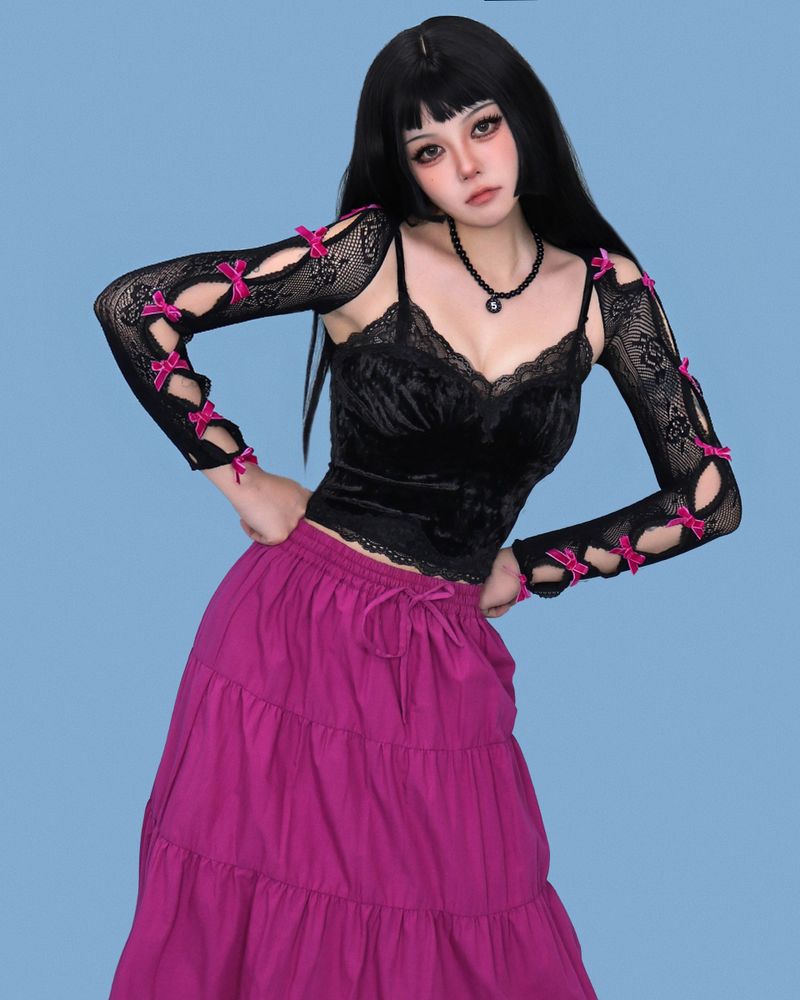 lovely ribbon mesh layered point