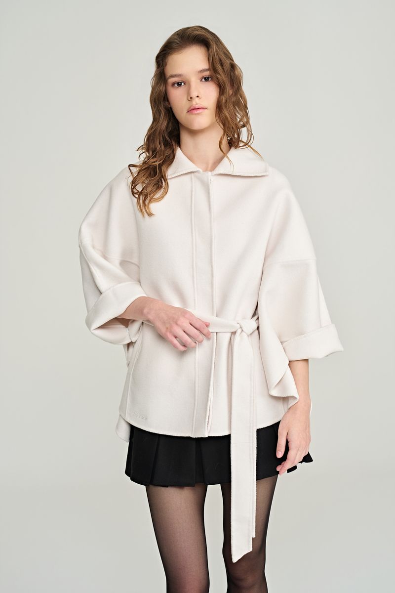 Bell australian wool cape coat, Ivory