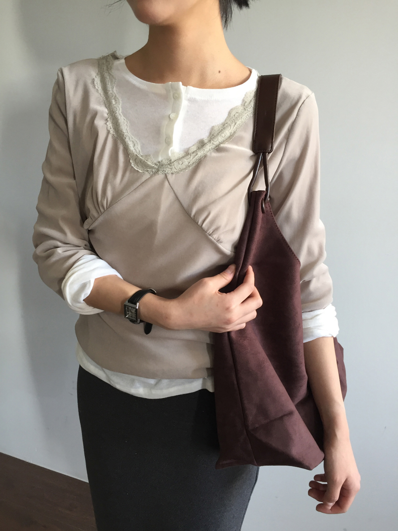 Hobos Suede Shoulder Bag (2color)