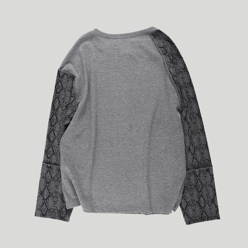 PYTHON SLIP NECK BUTTON TOP