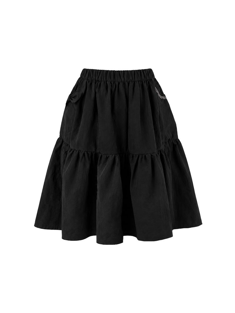 Bow Tiered Skirt (black)