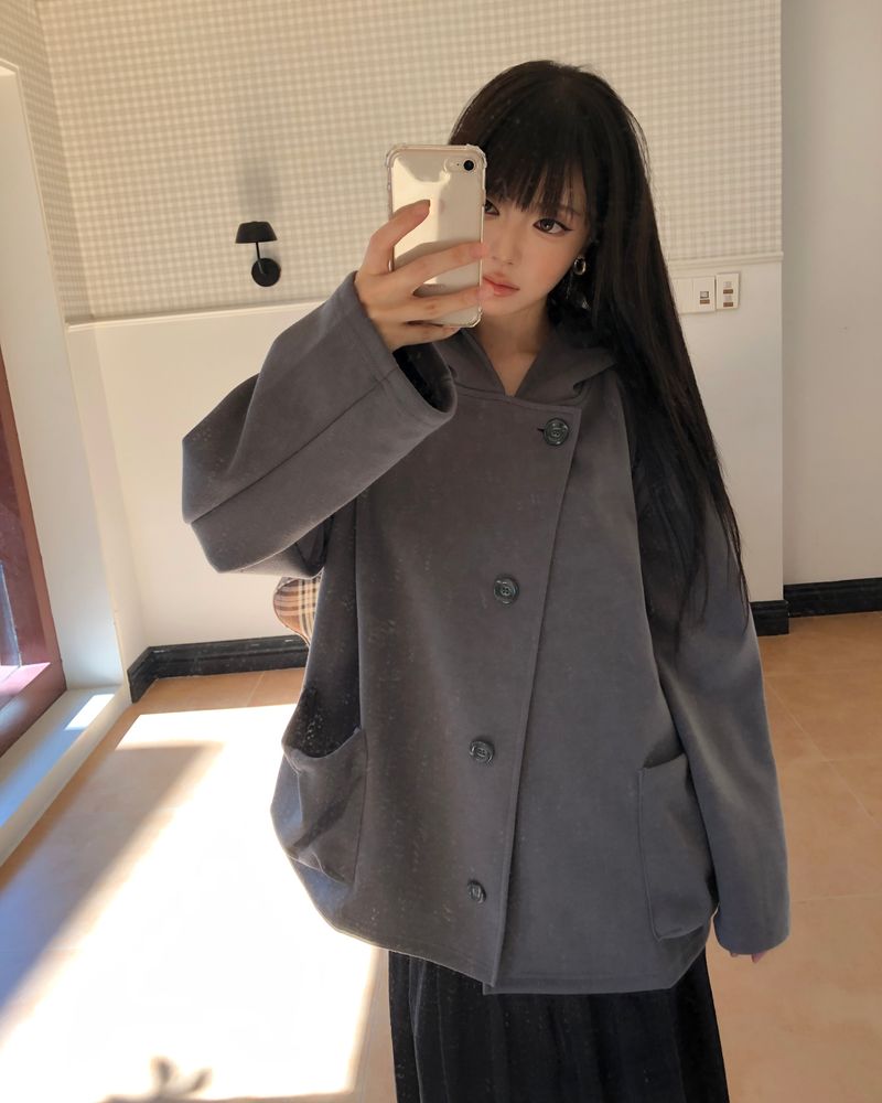 Mue Button Hooded Jacket