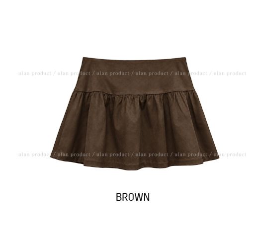 Nico Suede Flare A-line Skirt