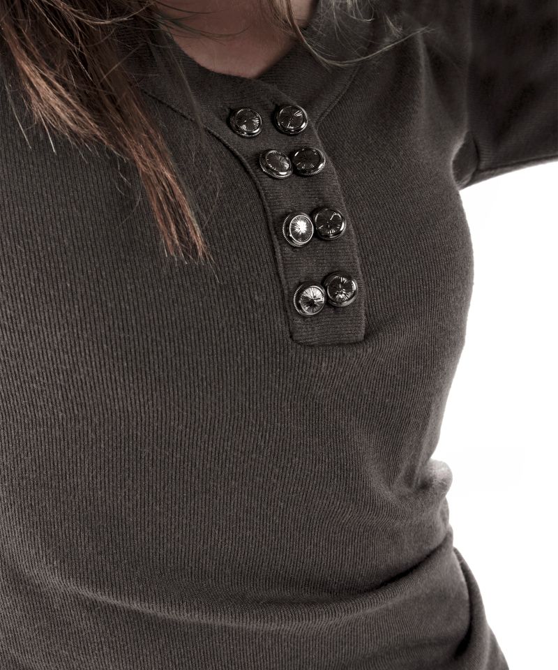 8-BUTTON HENLEY TOP KHAKI