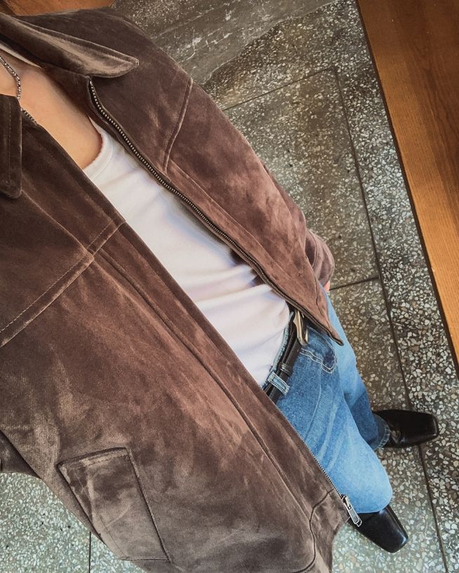 Salton Velvet Suede Zip Crop Blouson