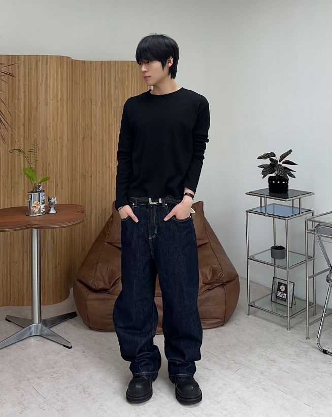 Crew Waffle Crop Long Sleeve