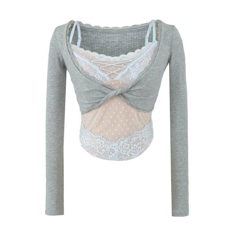 Lace-Layered Ribbon Bolero Set