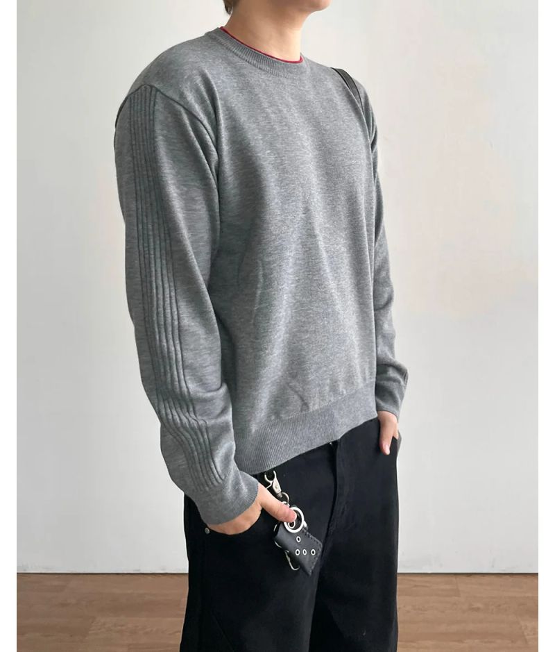 Wheat Layered Cropped Knit